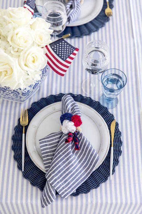 4th Of July Tablescapes, Fourth Of July Ideas, July Spread, Simple Decorating Ideas, Wine Glass Centerpieces, 4th Of July Party Ideas, Fashionable Hostess, Simple Decorating, July Ideas