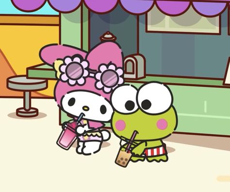 Keroppi And Keroleen, Hello Kitty And Keroppi, My Gf, Tic Tok, My Melody, Cute Little Drawings, Sanrio Characters, Matching Pfp, Tao