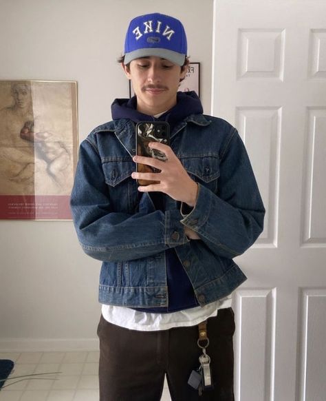 Denim Jacket Outfit Winter, Masculine Outfits, Winter Jacket Outfits, Cold Outfit, Denim Jacket Outfit, Outfits Hombre, Dope Outfits For Guys, Fall Fit, Mens Fashion Streetwear