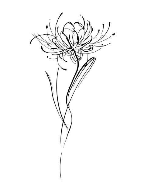 Spider Lily Tattoo Stencil, Wisteria Tattoo Design, Abstract Lily Tattoo, Flower Tattoos Stencil, Flower Tattoo Stencils, Artsy Tattoos, Pirate Tattoo, Minimal Tattoo Design, Bff Tattoos