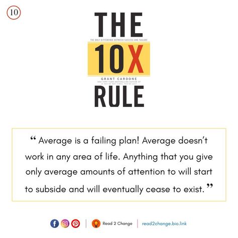 The 10x Rule, 10x Rule, Grant Cardone, Success And Failure, Motivate Yourself, Nonfiction Books, Make Sense, Fiction Books, Book Quotes