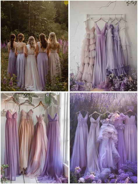 Lilac Wedding Aesthetic, Purple Aesthetic Wedding Theme, Wedding Inspo Purple, Enchanting Wedding Theme, Lilac Purple Wedding Theme, Wedding Dresses With Purple, Wedding Purple Theme, Purple Wedding Theme Ideas, Lilac Themed Wedding