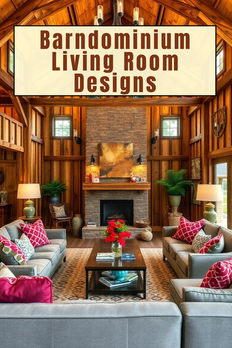 These unique living spaces showcase the beauty of open layouts, high ceilings, and warm wooden accents, creating an inviting atmosphere that feels both cozy and expansive.  In this article, we present 20 breathtaking barndominium living room designs that exemplify the beauty of barndominium interiors, offering inspiration for your next home project. Barndominium Living Room, Loft Living Room, Vaulted Living Room, Barndominium Interior, Rooms Ideas, Living Room Loft, Innovative Ideas, Open Layout, High Ceilings