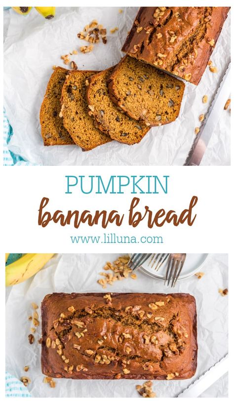 Easy Pumpkin Banana Bread, Pumpkin Banana Bread Recipe, Best Pumpkin Bread Recipe, Harvest Bread, Pumpkin Banana Bread, Dreamy Desserts, Baked Recipes, Best Sugar Cookie Recipe, Easy Autumn Recipes