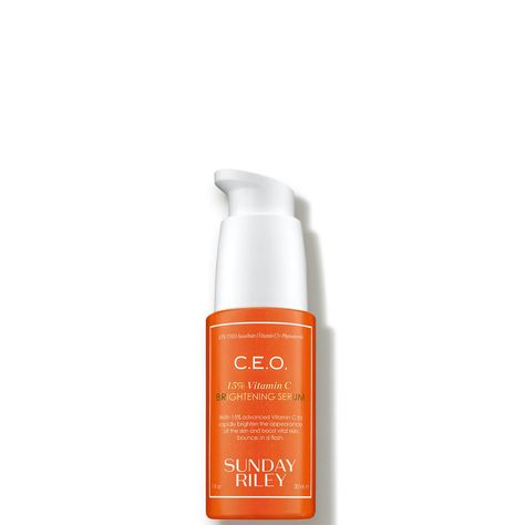 Recharge your skin's natural radiance with this dynamic C. E. O. 15% Vitamin C Brightening Serum from Sunday Riley. Crafted with 15% advanced, stable vitamin C, this antioxidant formula works to target dark spots, dullness and signs of aging, revealing firmer and plumper skin. Key Ingredients: Vitamin C (15% THD Ascorbate): features superior visible brightening, clarifying, and antioxidant properties; helps fight the first signs of aging caused by stress, lifestyle, sun, and pollution Phytostero Vitamin C Brightening Serum, Sunday Riley Ceo, Beauty Wishlist, Best Serum, Good Genes, Sunday Riley, Alpha Hydroxy Acid, Repair Cream, Vitamin C Serum