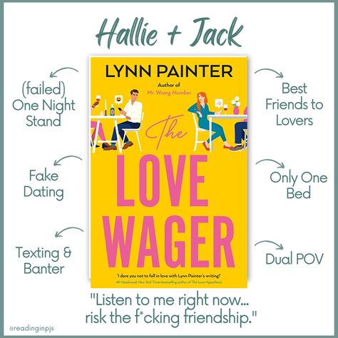 Romance Books With Dual Povs, Best Friend To Lovers Books, The Love Wager Book Aesthetic, Love Wager Lynn Painter, Books With Dual Pov, The Love Wager Book, Lynn Painter Books, Best Friends To Lovers Books, The Love Wager