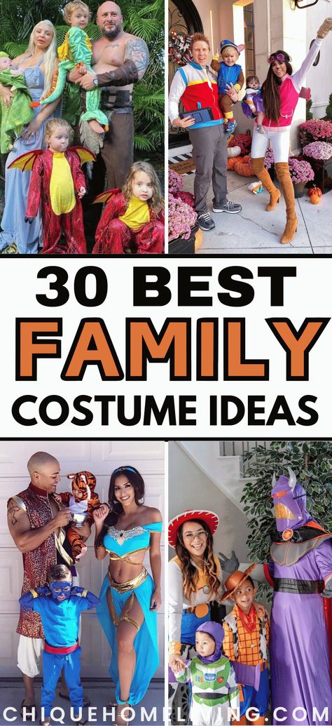 ooking for creative and fun costume ideas for the whole family? 🎃 Here are 34 genius family costume ideas that everyone will love! Whether you're into matching outfits, classic themes, or something quirky and unique, these ideas will inspire you to create a memorable and coordinated look for your next event.  #FamilyCostumes #HalloweenIdeas #GroupCostumes #CreativeFamily #CostumeInspiration Fun Scary Halloween Costumes, Halloween Costumes For The Family, Amazing Family Halloween Costumes, Xmen Costumes Family, Family Costume Theme Ideas, Family Of 5 Superhero Costumes, Family Dress Up Ideas Costumes, Halloween Costume Ideas For Families, Family Of 7 Costume Ideas