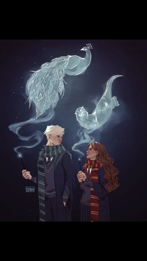 Scorpius And Rose, Illicit Affairs, Art Harry Potter, Draco Malfoy Fanart, Dramione Fan Art, Harry Potter Illustrations, Cute Harry Potter, Draco And Hermione, Slytherin Harry Potter