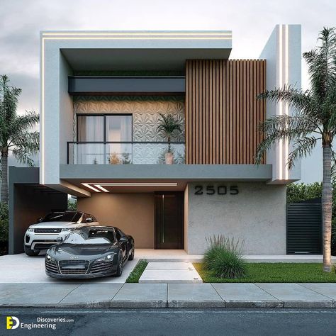 36+ Super Modern House Design Ideas  - Engineering Discoveries Fasad Design, Facade Ideas, Eksterior Modern, Contemporary House Exterior, Modern Contemporary Homes, Modern Small House Design, Front Elevation Designs, Architect Design House, Modern Exterior House Designs