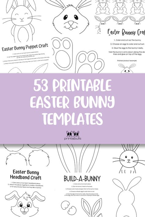 printable easter bunny templates and outlines Bunny Template Printable Free Pattern Rabbit, Printable Easter Bunny Template, Bunny Ears Template Free Printable, Easter Bunny Faces, Bunny Head Template, Bunny Face Template Printable, Easter Bunny Templates Free Printables, Rabbit Template Free Pattern, Easter Bunny Ears Template