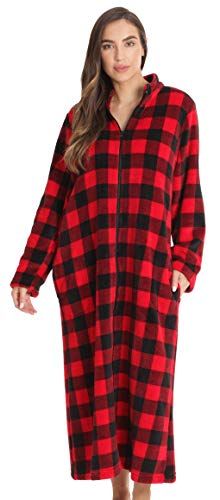 Textured Aesthetic, Women's Robe, Nightgowns For Women, House Dress, Cozy Outfit, White Plaid, Buffalo Plaid, Red Plaid, Easy Wear