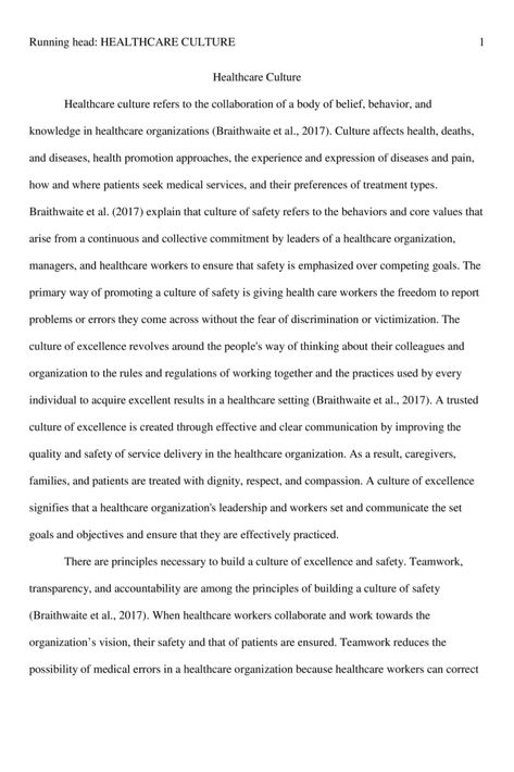 The purpose of this assignment is to discuss health care culture and describe how CWV can be used to improve ethical practices. In a 1,000-1,250 word essay, discuss the important factors associated with health care culture. Include the following in your essay: 1. A definition of health care culture, including culture of excellence and safety. 2. Two or three examples of principles for building a culture of excellence and safety. 3. An explanation of the role of various stakeholders in improvi Definition Of Health, Academic Writing Services, Apa Style, Care Organization, Student Success, Health Promotion, Homework Help, Medical Services, Core Values