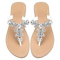 Summer Flat Sandals, Low Heel Flats, Summer Sandals Flat, Crystal Sandals, Rhinestone Flats, Women's Shoes Accessories, Jeweled Sandals, Rhinestone Sandals, Chunky High Heels