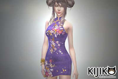 My Sims 4 Blog: Cheongsam Dress by Kijiko Sims 4 Cheongsam, China Traditional Dress, Short Qipao, Cc Clothing, Sims 4 Blog, Die Sims 4, Sims Clothes, Western Outfits Men, Sims 4 Dresses