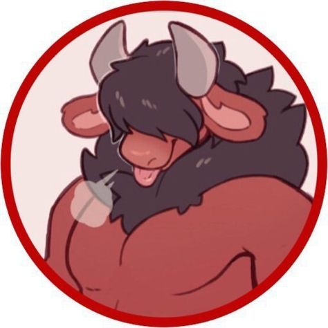 Cute Minotaur Art, Bull Man Art, Bull Oc Art, Male Oc Drawing Base, Buff Character Design Male, Pfp Icons Male, Bull Oc, Minotaur Oc, Male Bara Art