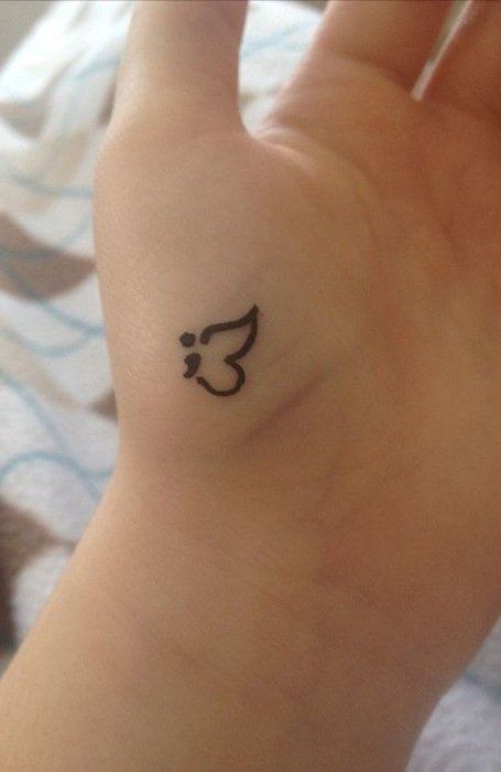 Semicolon Tattoo Meaning & Designs To Inspire You - The Trend Spotter Belly Tattoos For Women, Hanna Tattoo, Semicolon Tattoo Meaning, Semicolon Tattoos, Mandala Skull, Butterfly Wrist Tattoo, Butterfly Tattoo Meaning, Small Butterfly Tattoo, Semicolon Tattoo