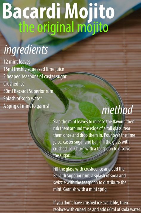 The Story Of Mojito Cocktail | Travel Away Bacardi Mojito Recipe, Original Mojito Recipe, Bacardi Cake, Spain Attractions, Mojito Pitcher, Bacardi Mojito, Mojito Ingredients, Most Popular Cocktails, Popular Cocktails