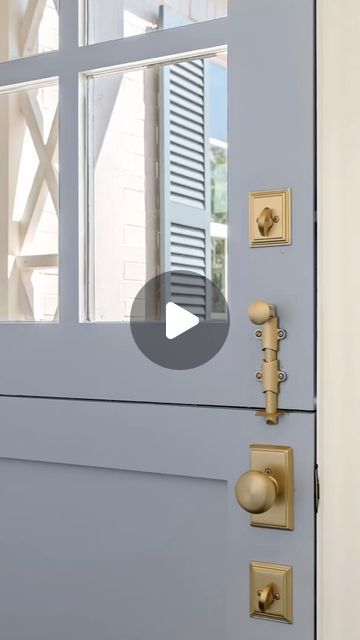 Southern Living Custom Builder Architectural Designer on Instagram: "Whatever you want to call it, we 💙 it! A Dutch door (American English), stable door (British English), or half door (Hiberno-English) is a door divided in such a fashion that the bottom half may remain shut while the top half opens. They were known in early New England as double-hung doors.[citation needed] The initial purpose of this door design was to keep animals out of farmhouses or to keep children inside while allowing light and air to filter through the open top; essentially combining a door with a fairly large window. When the top half was open, they also allowed a breeze, but stopped the wind from blowing dirt into the house.

Architect ~ @josephpaulhomes 
Builder ~ @josephpaulhomes @southernlivingmag 
Paint ~ @ Dutch Doors, Half Doors, Architectural Designer, Stable Door, Large Window, Dutch Door, British English, American English, Southern Living