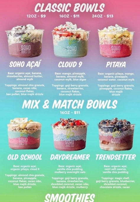 Acai Bowl Captions Instagram, Tropical Smoothie Açaí Bowl, Acai Bowl Recipe Videos, Acai Bar Ideas, Acai Bowl Base Recipe, Smoothie Restaurant Design, Acai Bowl Ideas, Açaí Smoothie Recipe, Drink Business Ideas