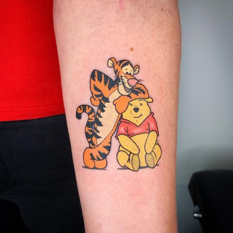 Pooh Tattoo Ideas, Winnie The Pooh Tattoo Ideas, Tiger Butterfly Tattoo, Winnie The Pooh Tattoo, Pooh Tattoo, Groot Tattoo, Winnie The Pooh Tattoos, Skull Hand Tattoo, Embroidery Tattoo