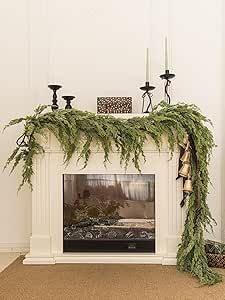 Greenery On Mantle, Garland For Table, Norfolk Pine Garland, Outdoor Garland, Norfolk Pine, Artificial Christmas Garland, Christmas Mantle Decor, Pine Garland, Artificial Greenery