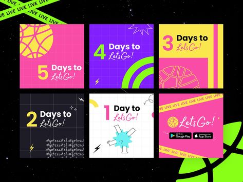 Countdown Social Media Posts by XRii on Dribbble Countdown Graphic Design Inspiration, Countdown Pubmat, Countdown Instagram Story Ideas, Countdown Social Media, Countdown Instagram, Countdown Design, Event Countdown, Instagram Layout, Project Inspiration