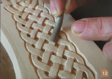 Carving the Celtic Knot | Carving Magazine Celtic Wood Carving Patterns, Celtic Knot Carving, Celtic Knot Wood Carving, Celtic Wood Carving, Wood Carving Designs Pattern, Wood Carving Art Design, Viking Wood Carving, Chip Carving Patterns, Celtic Carving