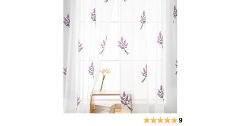 Amazon.com: Karseteli Floral Sheer Curtains Embroidered Lavender Patterned Semi-Sheer Curtain 63 Inches Long 2 Panels Rod Pocket Spring Voile Drapes for Living Room, Bedroom(W52 x L63 Inch, White&Purple) : Home & Kitchen Purple Dorm Decor, Patterned Drapes, Purple Floral Nursery, Bedroom Lavender, Purple Curtain, Purple Dorm, Embroidered Lavender, Purple Nursery, Purple Curtains