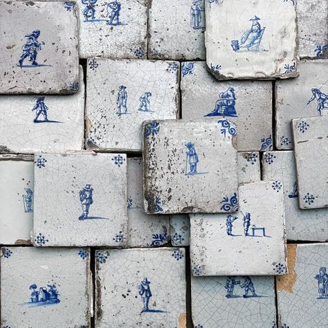 Dutch Tiles, Ceramic Furniture, Delft Tiles, John Derian, Antique Tiles, Vintage Tile, Fireplace Tile, Handmade Tiles, Painting Tile