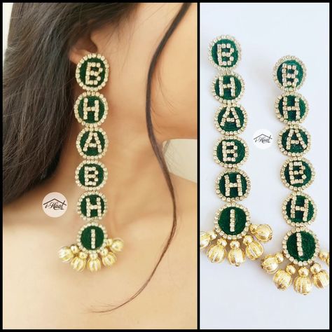 Are you planning to slay your pre-wedding functions with your Girl Gang? How about matching Earrings with matching Vibes 😍 These trendy long earrings are so beautiful that you don't need any other accessories on your Haldi/Mehndi ceremony 🔥 In frame: 🩷 Pink 'Dulhan' Earrings 💛 Yellow 'Sister' Earrings 💚 Green 'Bhabhi' Earrings Visit indiashaat.com for more handmade bridal jewellery options #indiashaat #dulhanearrings #bridesmaidearrings #multicolourjewellery #taubatumhareyehishare ... Sister Earrings, Engagement Decoration, Flower Jewelry Designs, Mehndi Ceremony, Engagement Decorations, Wedding Function, Earrings Green, Your Girl, Flower Jewelry