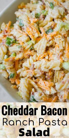 Cheddar Bacon Ranch Pasta, Cold Side Dishes, Bacon Ranch Pasta, Summer Pasta Salad Recipes, Bacon Ranch Pasta Salad, Creamy Pasta Salads, Resep Pasta, Cold Pasta Salad Recipes, Bbq Side Dishes