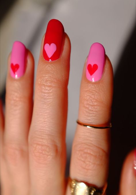 Easy V Day Nails coming right up! 💌 V Day Nails, Red Heart Nails, Room Smells, V Day, Heart Nails, Pink And Red, Red Heart, Nail Polish, Nails