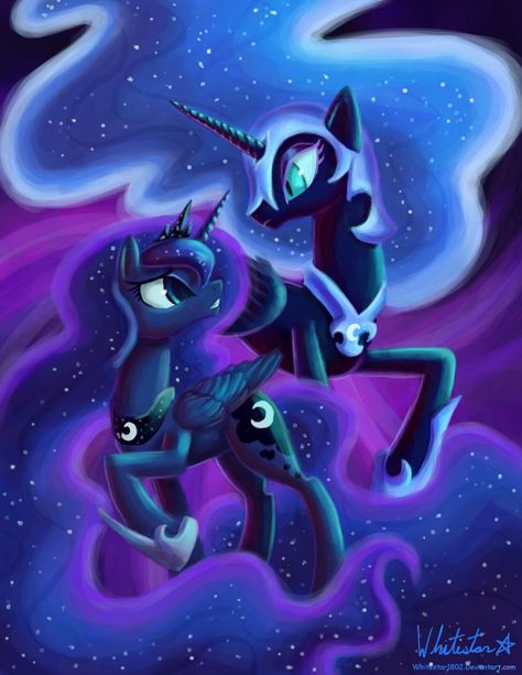 Inner Conflict by Whitestar1802.deviantart.com on @deviantART Nightmare Moon Pfp, My Little Pony Celestia, Mlp Cosplay, Mlp Pfp, Unicornios Wallpaper, Celestia And Luna, Moon Icon, My Little Pony Princess, Nightmare Moon