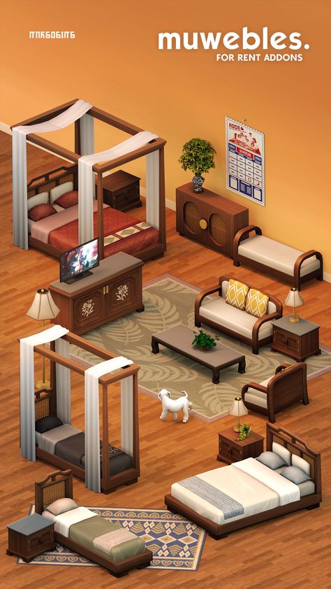 Sims 4 Bed Cc, Sims 4 Cc Furniture Living Rooms, Cc Packs, Furniture Cc, Muebles Sims 4 Cc, Sims Packs, Sims 4 Bedroom, Cc Furniture, Sims 4 Expansions