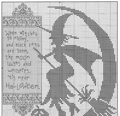 Witch 2/3 Gothic Crafts, Halloween Cross Stitch Charts, Halloween Cross Stitch, Fall Sewing, Halloween Cross Stitch Patterns, Holiday Cross Stitch, Halloween Cross Stitches, Needlework Patterns, Crochet Cross