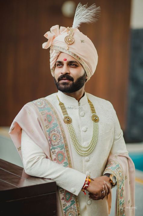 Groom Indian Wedding Outfits, Ivory Sherwani, Indian Groom Dress, Beautiful Bridal Makeup, Sherwani For Men Wedding, Wedding Kurta For Men, Wedding Outfits For Groom, Groom Dress Men, Indian Groom Wear