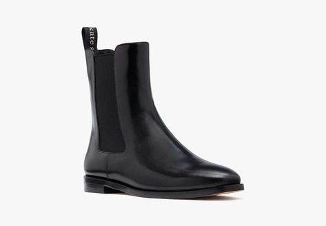 This smooth leather pair is a modern twist on the classic Chelsea boot. | Kate Spade Knox Chelsea Booties, Black - 8.5 Kate Spade Boots, Chelsea Boot, Black 7, Summer Essentials, Smooth Leather, Chelsea Boots, Chelsea, Kate Spade, Twist