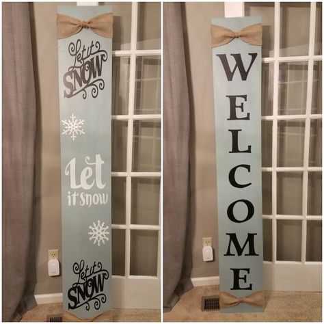 Double Sided Welcome Porch Sign, Welcome Porch Sign, Door Signs Diy, Front Porch Signs, Porch Welcome Sign, Diy Wood Signs, Christmas Wood Crafts, Porch Sign, Fall Porch