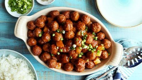 Barbecued Meatballs, Pineapple Bbq Meatballs, Barbecue Meatball Recipes, Pineapple Meatballs, Barbecue Meatballs, Spinach Pasta Bake, Vegetarian Ideas, Bbq Meatballs, Creamy Chicken Enchiladas