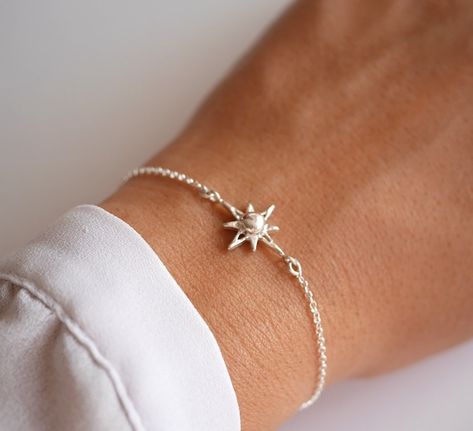 Polaris Star, Art Clay Silver, Clay Silver, Nickel Free Jewelry, Everyday Bracelet, Tiny Star, Silver Snake Chain, Art Clay, Star Bracelet