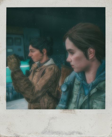 The Last Of Us Part II Dina & Ellie Williams polaroid edit aesthetic 4k hd tlou Ellie Leaving Dina, Ellie And Riley Photobooth, Tlou Polaroids, Ellie Tlou2, Polaroid Edit, Ellie Ellie, The Last Of Us2, Platonic Relationship, Edit Aesthetic