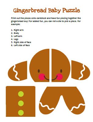 Gingerbread baby puzzle Christmas Preschool Printables, Preschool Gingerbread, Gingerbread Unit, Gingerbread Man Activities, Gingerbread Activities, Gingerbread Baby, Christmas Preschool, Gingerbread Theme, Christmas Teaching