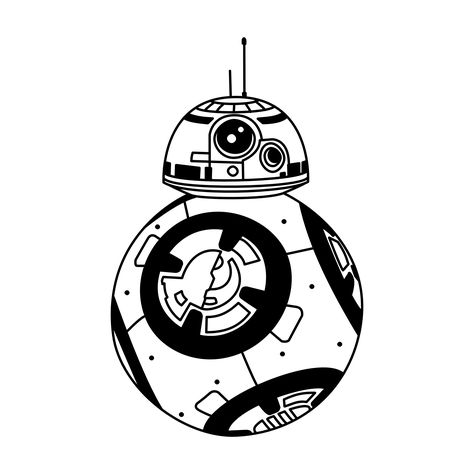 Bb 8 Tattoo, Bb8 Tattoo, R2d2 Tattoo, Tattoo Pics, Disney Fits, Traditional Tattoo Inspiration, Star Wars Bb8, Marvel Tattoos, Black And White Stickers