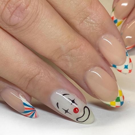 Clown Nails, Circus Nails, Nail Halloween, Halloween Nail Art Ideas, J Nails, Holloween Nails, Magic Nails, Hello Nails, Stylish Nails Designs