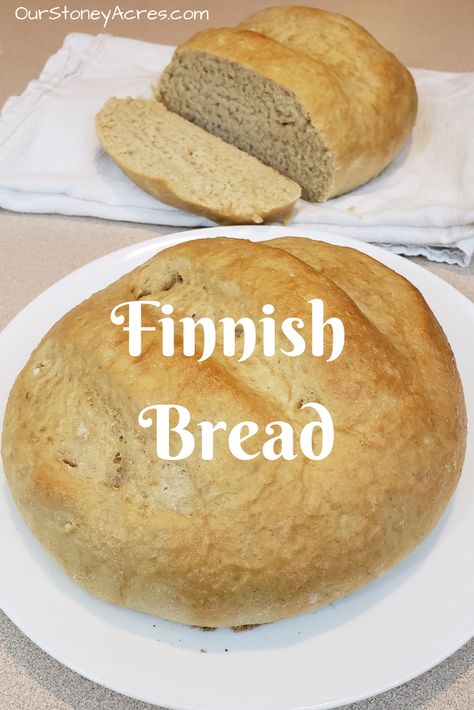 Finnish Bread - Our Stoney Acres Scandinavian Bread Recipes, Finnish Rye Bread, Finnish Rye Bread Recipe, Finnish Bread, Loaf Bread Recipe, Homemade Snacks Recipes, Finnish Food, Round Bread, Finnish Recipes