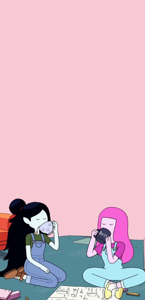 Adventure Time Wallpaper Bubbline, Cute Screen Savers, Adventure Time Princesses, Marceline And Princess Bubblegum, Marceline And Bubblegum, Adventure Time Wallpaper, Marceline The Vampire Queen, Adventure Time Cartoon, Retro Wallpaper Iphone