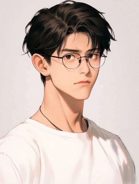 Cartoon Profile Pics With Glasses, Anime Men With Glasses, Anime Guy With Glasses, Male With Glasses, Anime Helmet, Anime Glasses Boy, Cute Bf, Anime Glasses, Anime Brown Hair