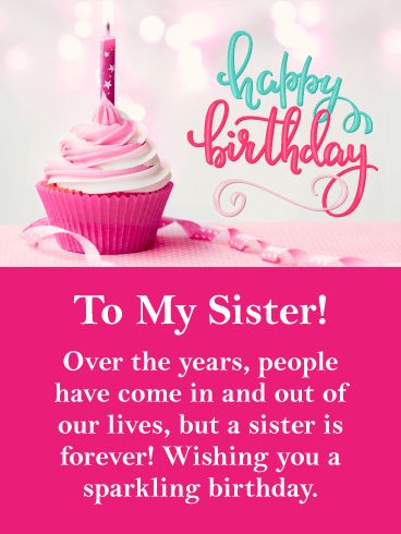 Sparkling Day - Happy Birthday Card for Sister B Day Quotes For Sister, B'day Wishes For Sister, Ingat Ka, Happy Birthday Card For Sister, Card For Sister Birthday, Happy Birthday Didi, Happy Birthday Little Sister, Sister Birthday Funny, Birthday Messages For Sister