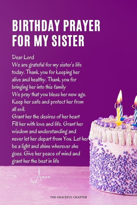 Birthday Prayer for my sister Happy Birthday Sister Spiritual, Birthday Wishes To Your Sister, Birthday Message To My Sister, Birthday For My Sister, Message To My Sister On Her Birthday, Happy Birthday Blessings Sister, Sister Birthday Message, Happy Birthday Sister Blessings, Happy Birthday Grace