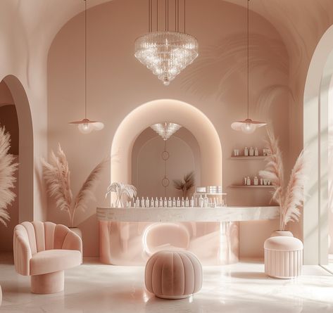 Interior Design Illustration, Spa Studio, Hair Salon Decor, Beauty Salon Design, Salon Design, Illustration Digital, Salon Decor, Architecture Visualization, Window Design